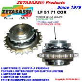 Light alloy torque limiter with plate wheel 