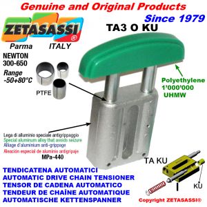 Linear drive chain tensioner (ptfe bushes)