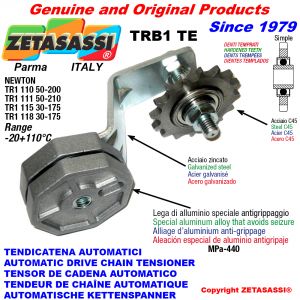 Rotary arm chain tensioner